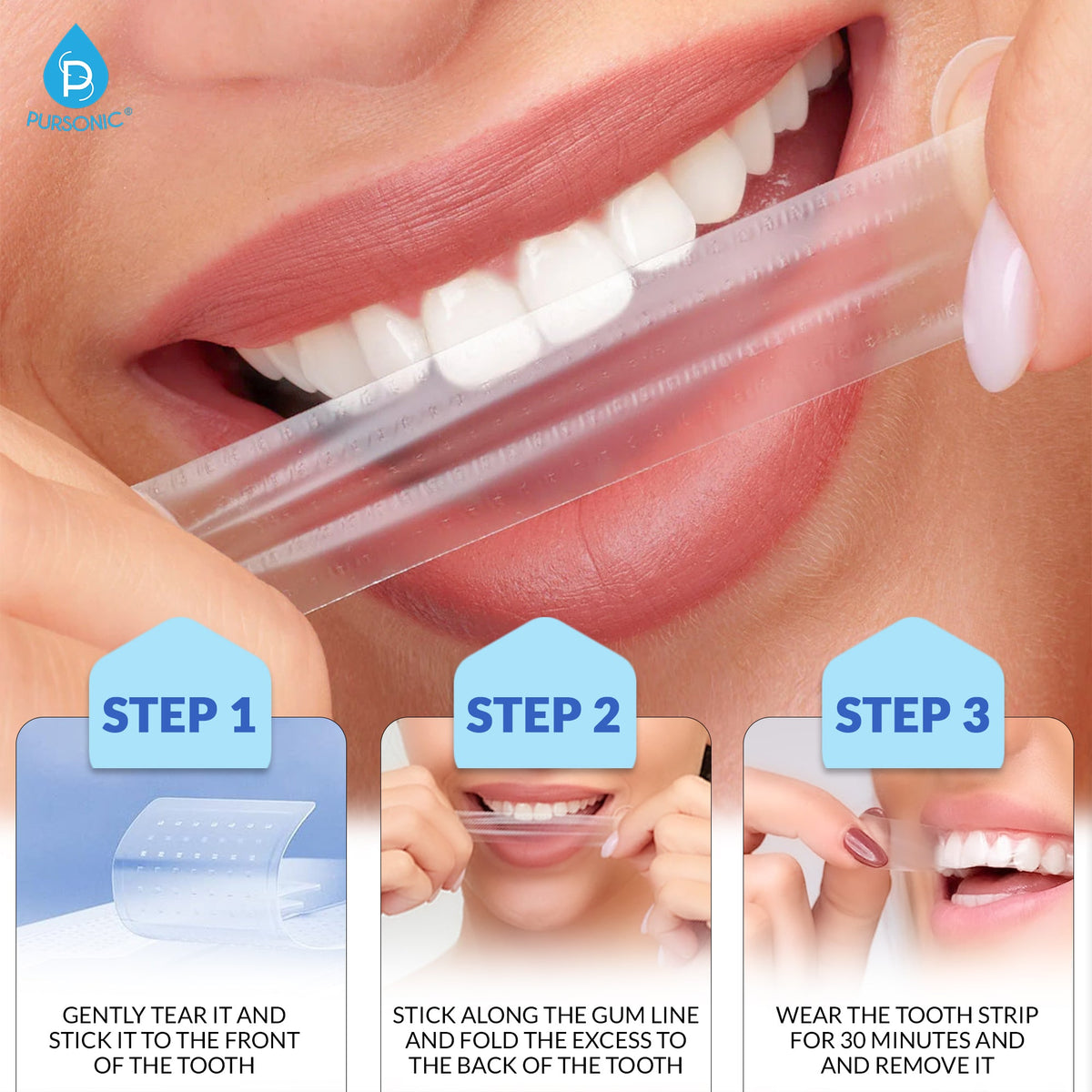 The Ultimate Smile Radiance Kit: Professional Teeth Whitening Strips, Pursonic Whitening Pens & Stainless Steel Tongue Cleaners