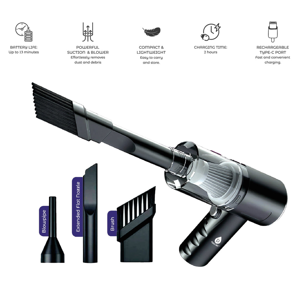 Home & Travel Essentials: 2-in-1 Mini Vacuum, Lint Remover & Portable Iron