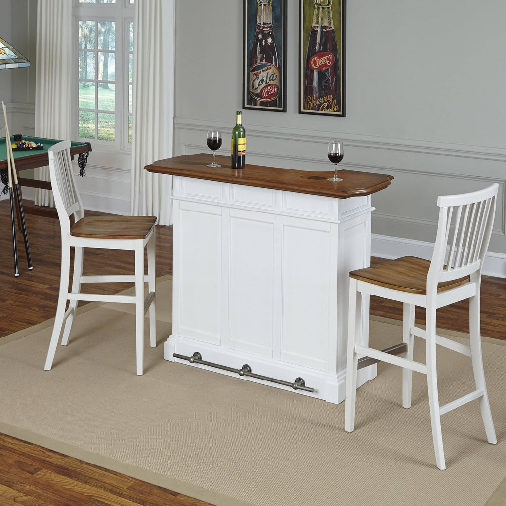 Black Bar and Two Stools V604