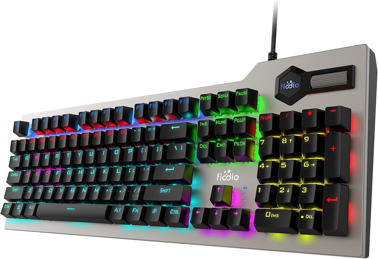 Wired RGB Rainbow Backlit Mechanical Keyboard with Blue Switches E208