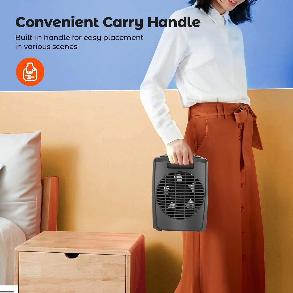 Ceramic Small Heater with Thermostat, 750W/1000W/1500W R9127