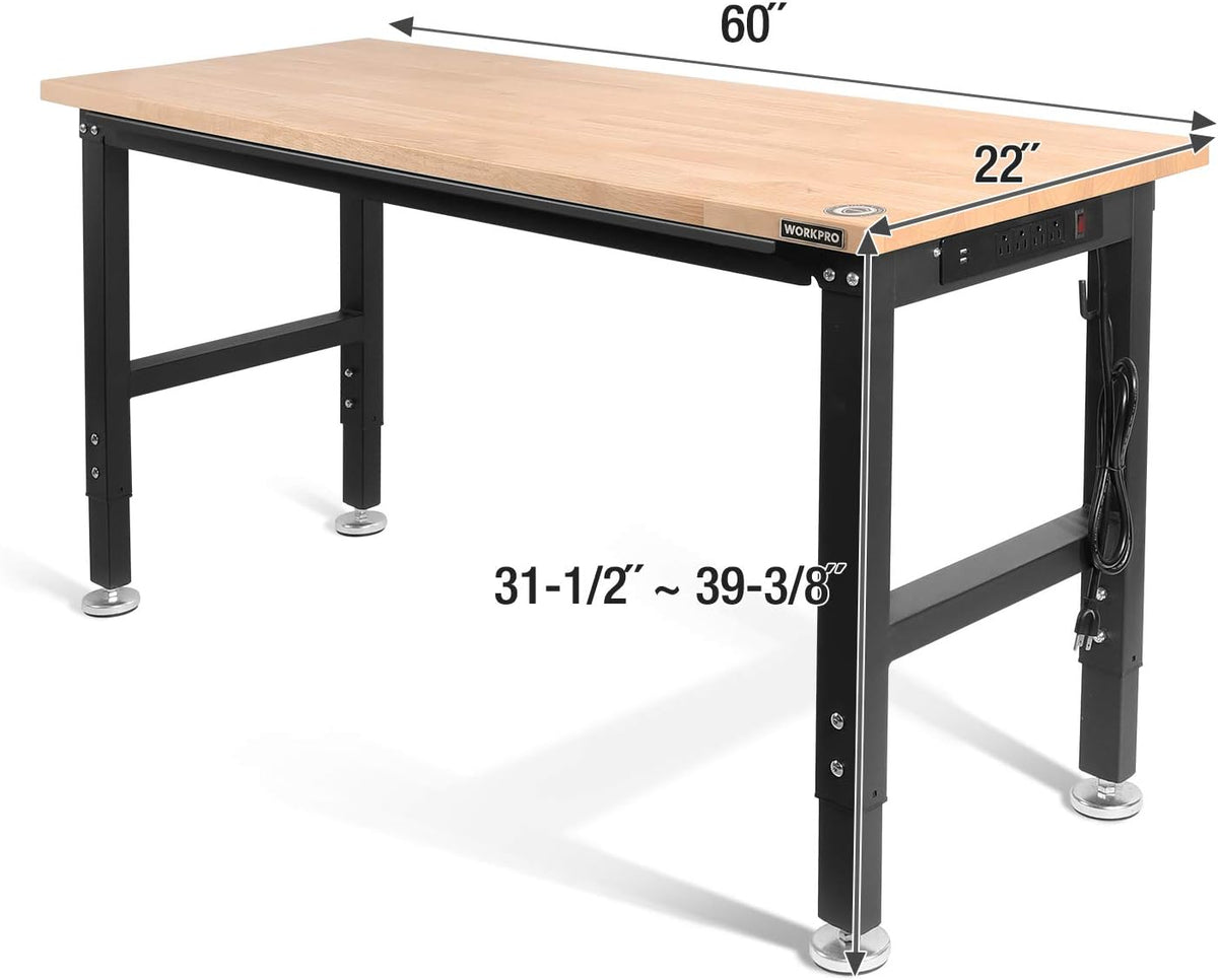 Adjustable Workbench with Power Outlets Z80271