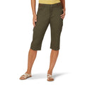 Green Relaxed Fit Cargo Skimmer Capris F9171