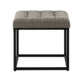 Grey Button Tufted Metal Ottoman U1933