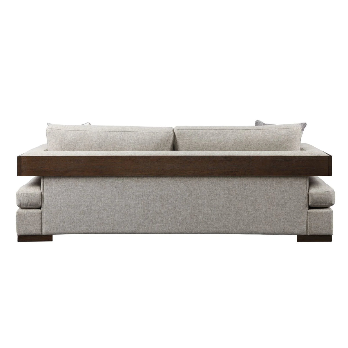 Fabric & Walnut Sofa with 4 Pillows L362241