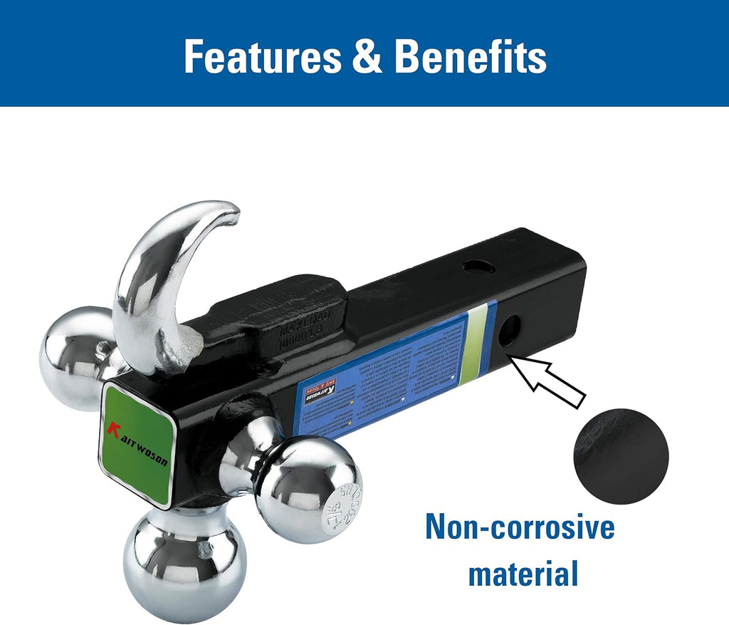 Tri Ball Mount with Hook, Chrome Pack of 2 S386