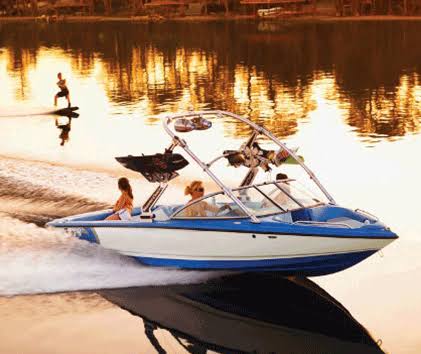 Black Semi Custom Boat Cover for Tournament Ski Boat with Wakeboard Tower T725621