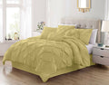 Yellow King 7 Piece Pinch Pleat Pintuck Comforter Set A7432