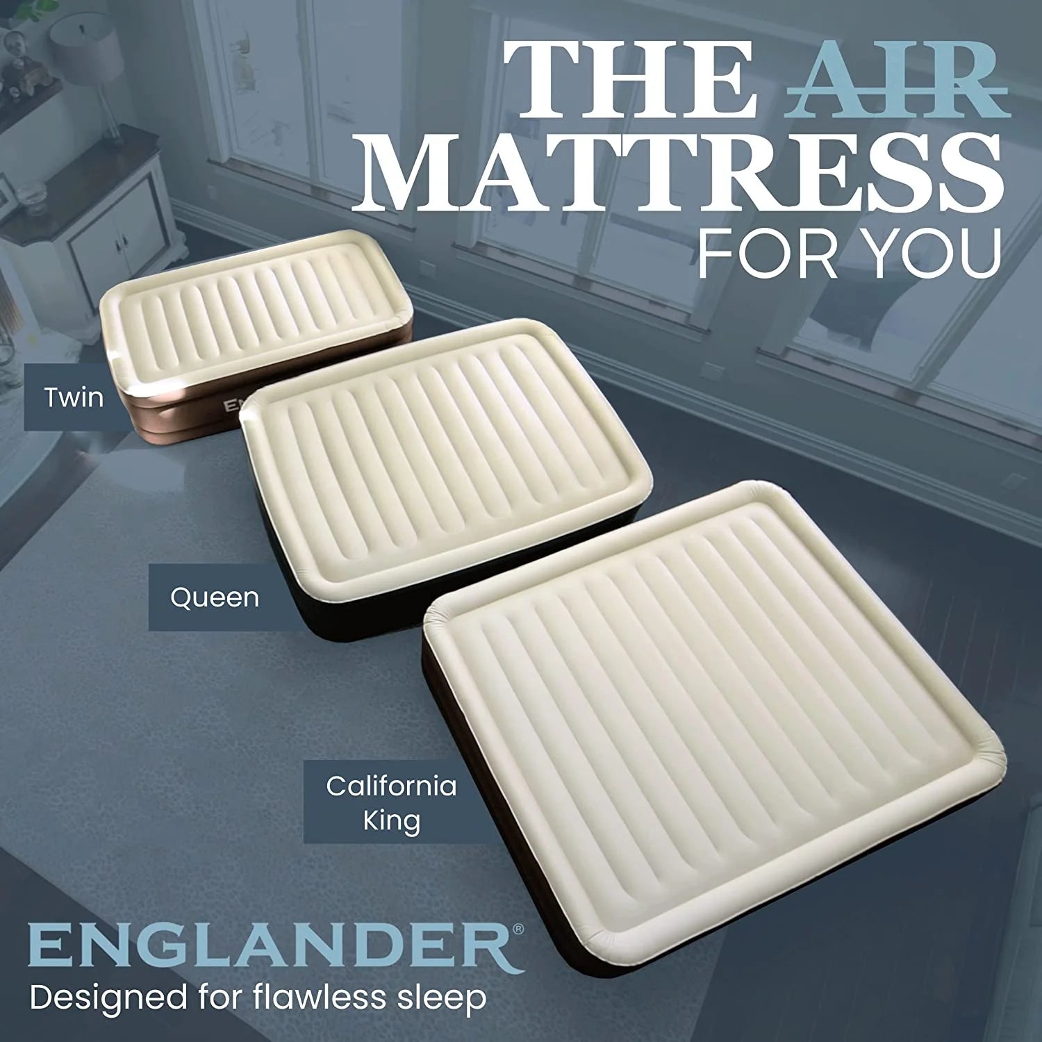 Queen Size Microfiber Air Mattress with Built-in Pump and Carry Bag I458