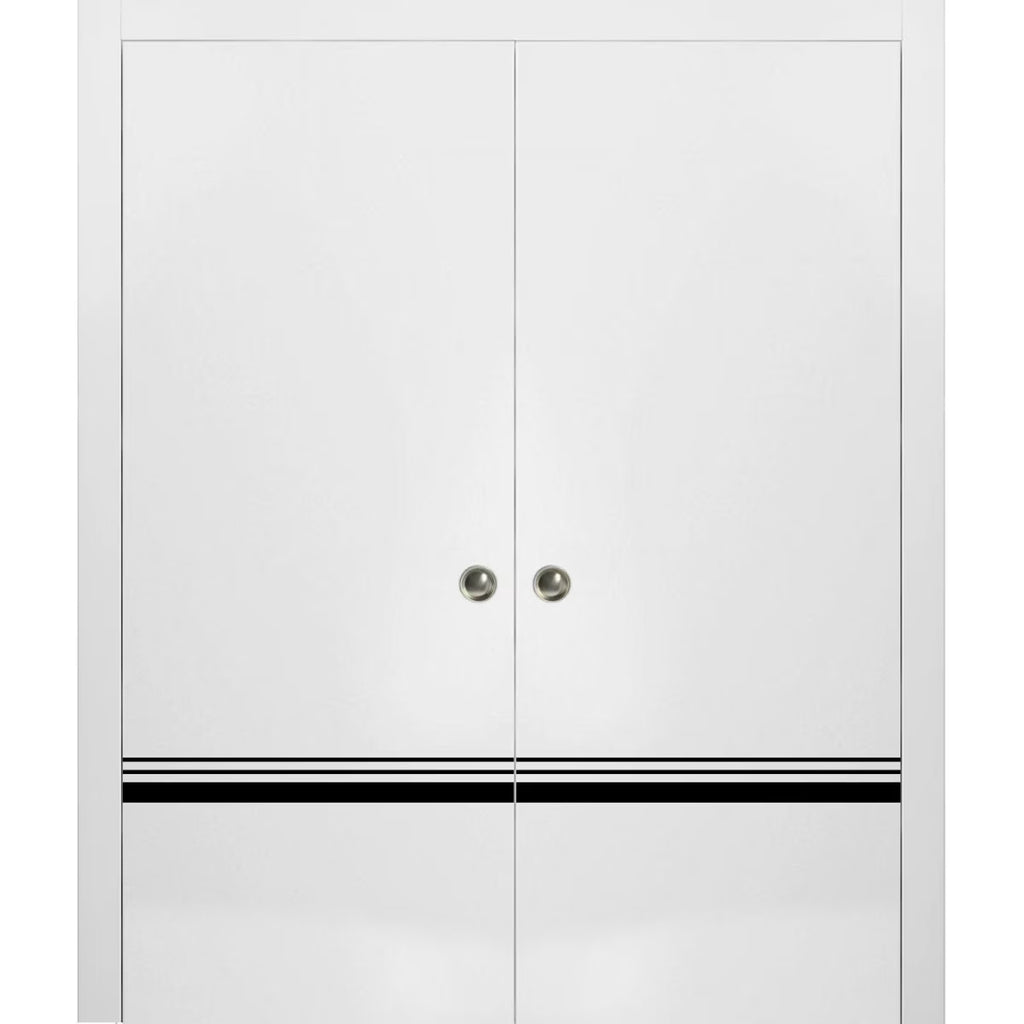 Sliding French Double Pocket Doors 64 x 84 inches Solid Wood Interior Doors B71305