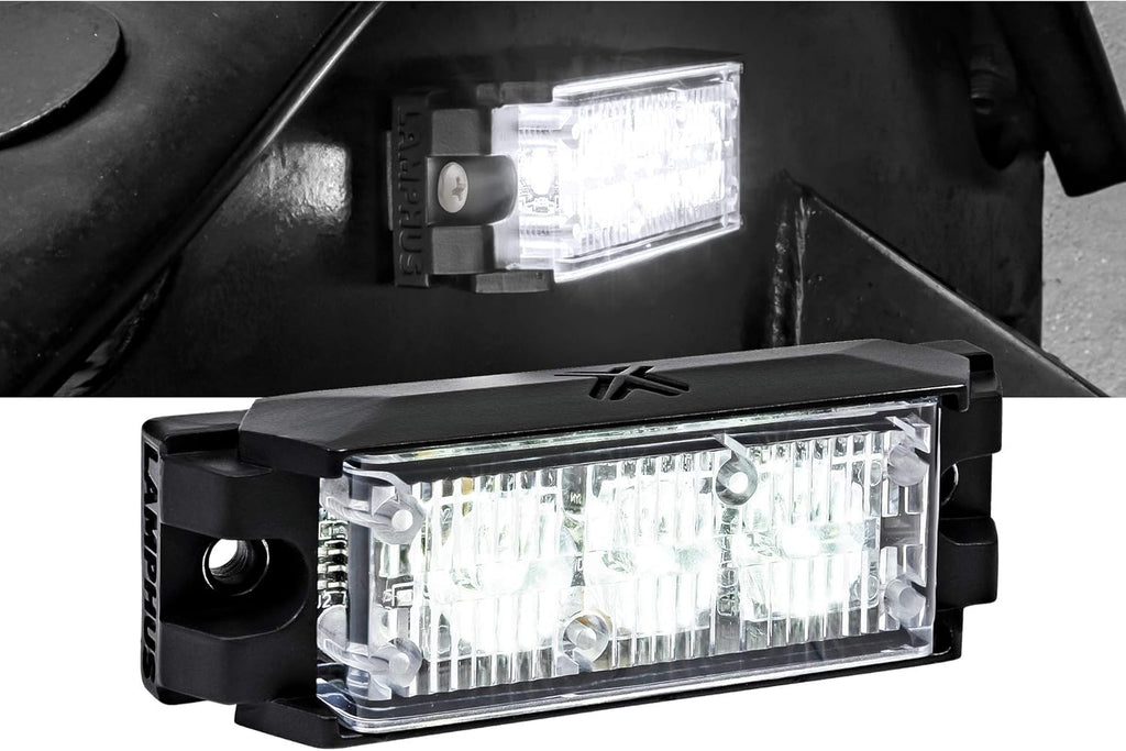 4pc 3.5" 3W Amber LED Flashing Strobe Light Head Surface-Mount G520854