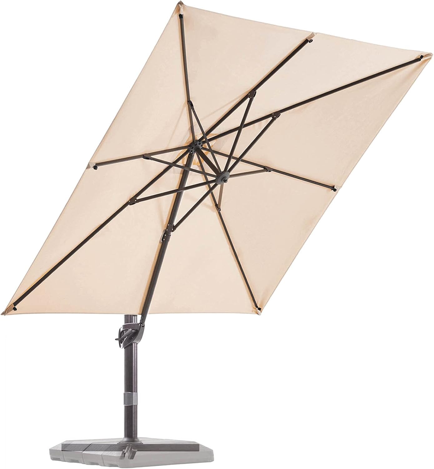 Navy Blue 9x9 FT Square Cantilever Patio Umbrella with Cross Base Y1709