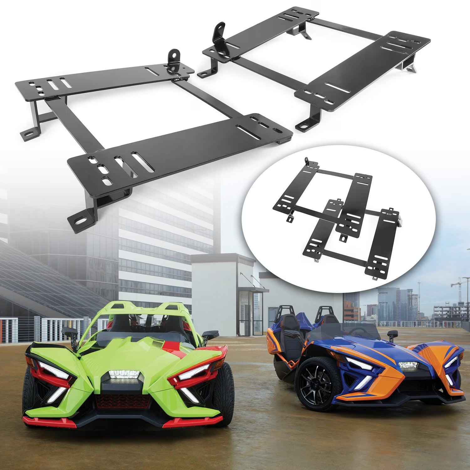 Seat Bracket Black Mount Set Powder Coated Steel U729884