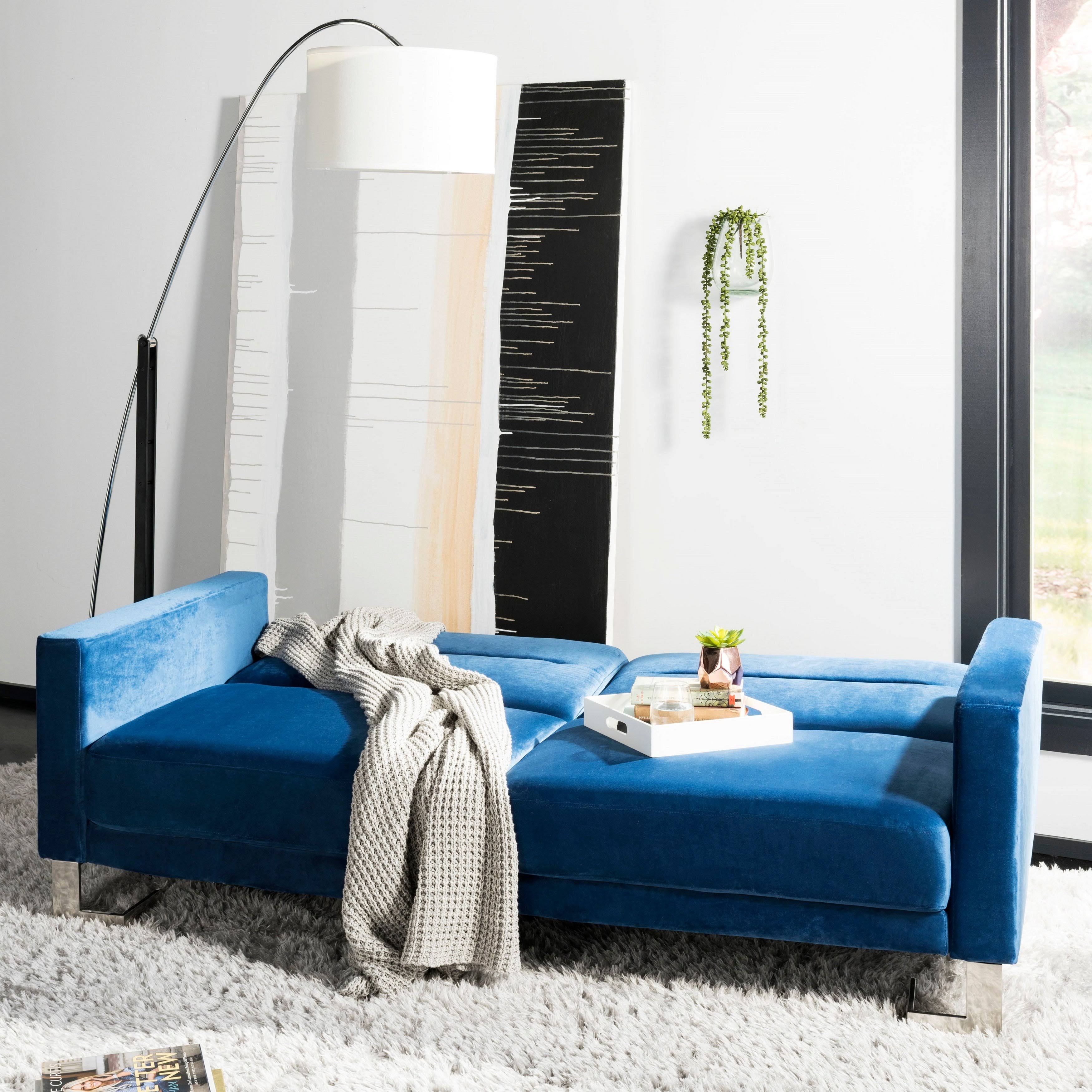 Navy Foldable Sofa Bed D700289