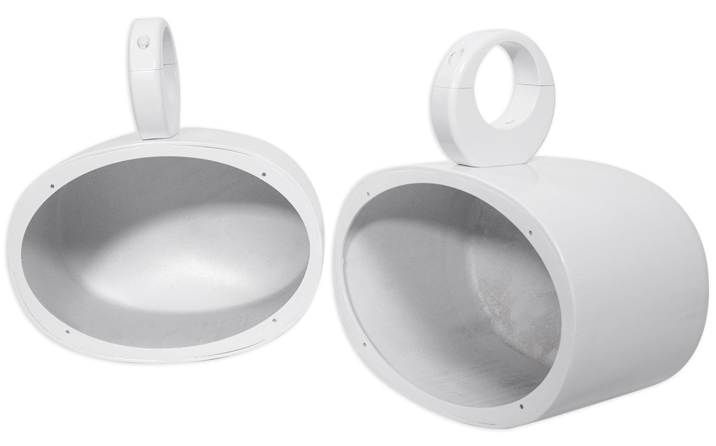 6x9 White Aluminum Wakeboard Tower Speaker Pod Enclosures Y2542