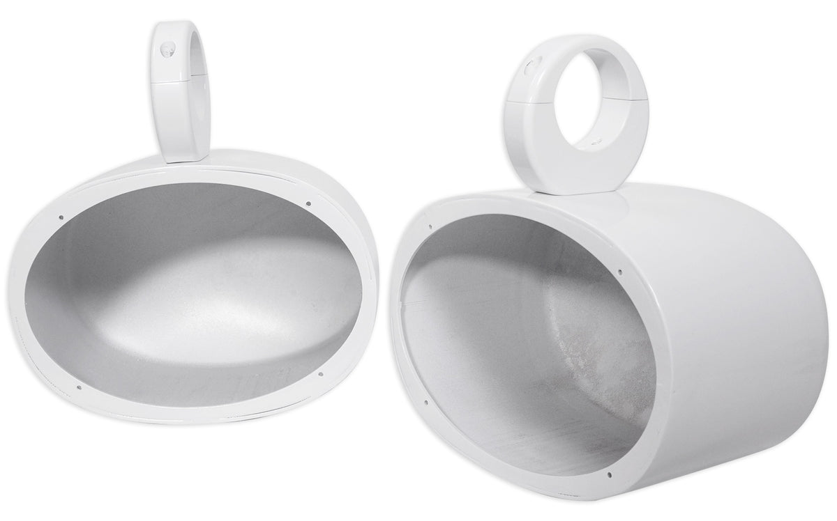 6x9 White Aluminum Wakeboard Tower Speaker Pod Enclosures Y2542