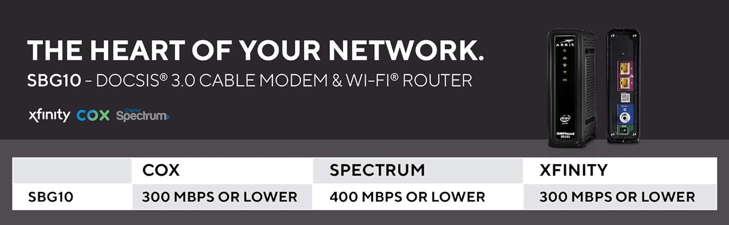 DOCSIS 3.0 Cable Modem & AC1600 Dual Band Wi-Fi Router (black) Pack of 2 P99603