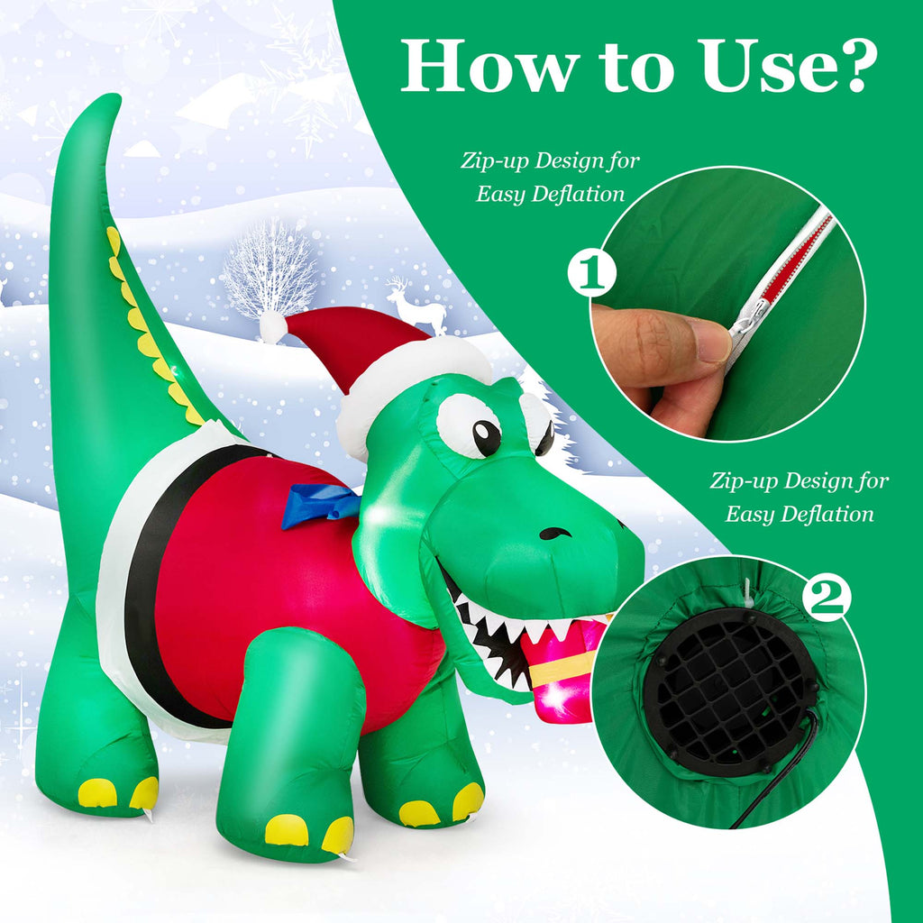 Inflatable Christmas Dinosaur with LED Lights K3240