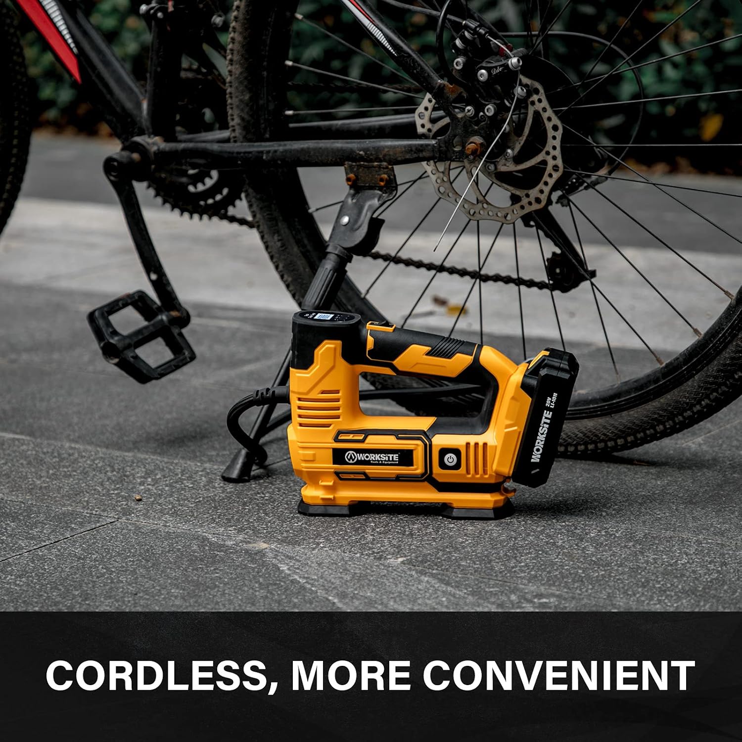 Tire Inflator Air Compressor Portable, 20V Cordless Tire Pump 150 PSI with Digital Pressure Gauge, Rechargeable Li-ion Battery and 12V Car Power Adapter Pack of 2 R42073