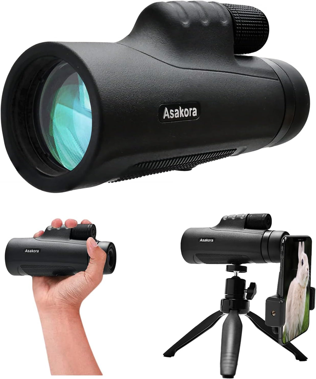12x50 Waterproof Monocular with Smartphone Adapter & Tripod Q4704