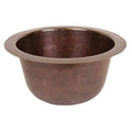 Antique Copper Solid Hand Hammered Copper 16-inch Diameter Round Bar Sink R378