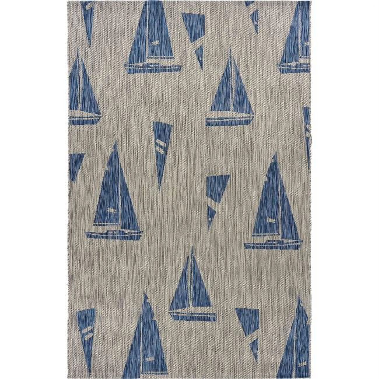 Gray Sailboat Indoor & Outdoor Area Rug W384347