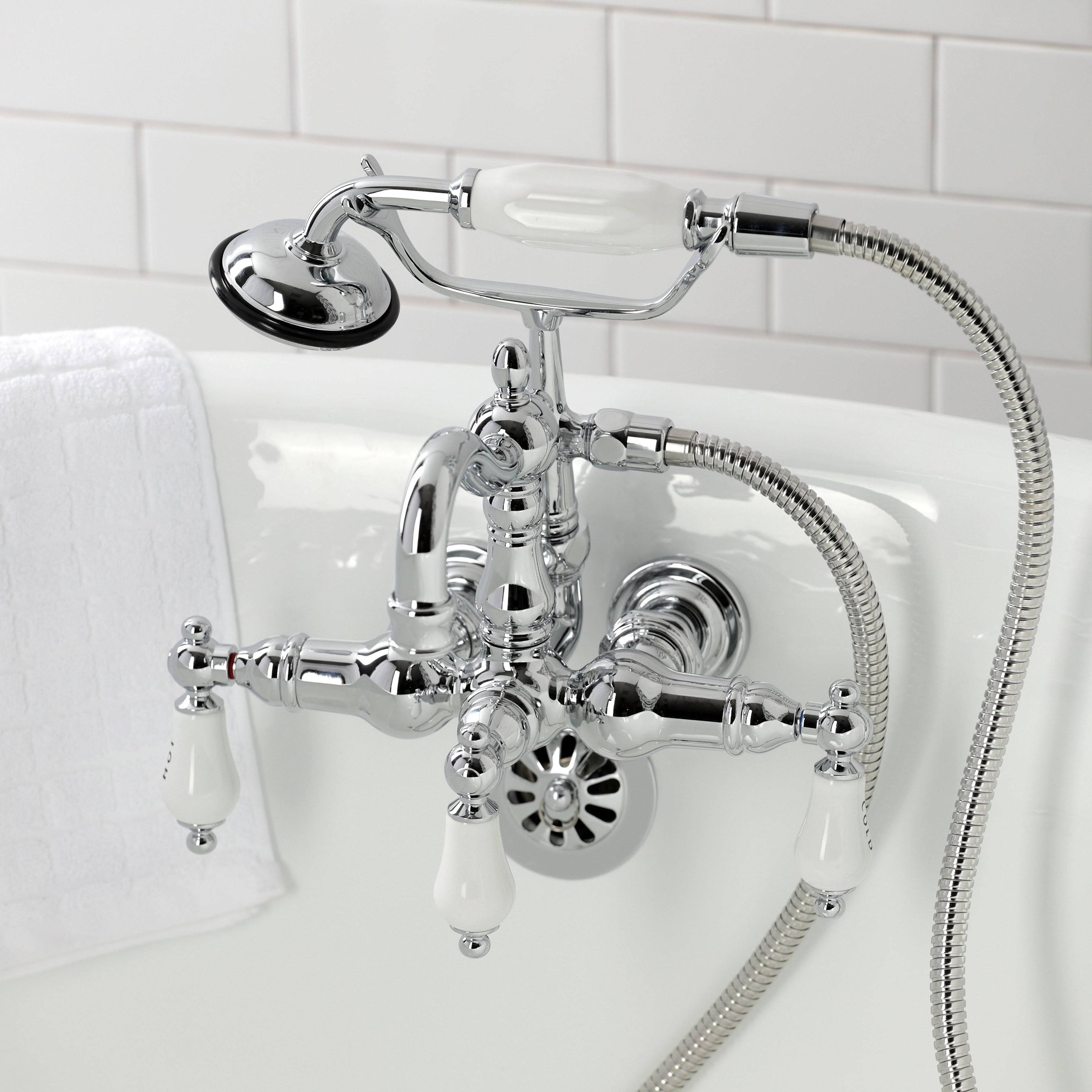 Polished Brass Clawfoot Tub Faucet with Hand Shower X45161