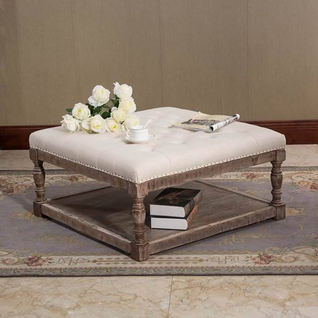 Tufted Textile Shelved Ottoman E82308