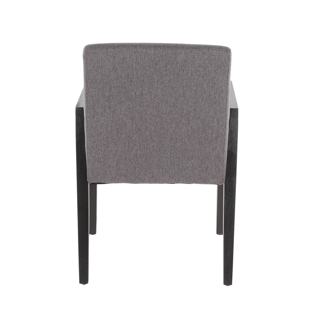 Grey Fabric and Black Wood Arm Chair (Set of 2) A350