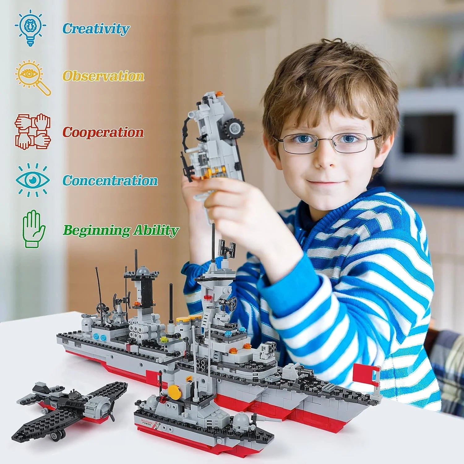 1296 Pieces Aircraft Carrier Building Block Set G51148