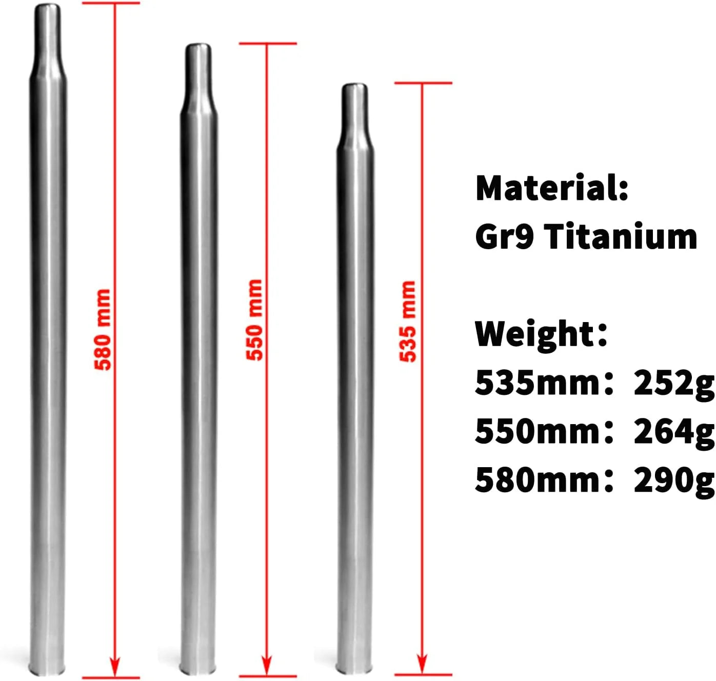 Titanium Seatpost for Brompton Folding Bike, 31.8mm, 580 E425