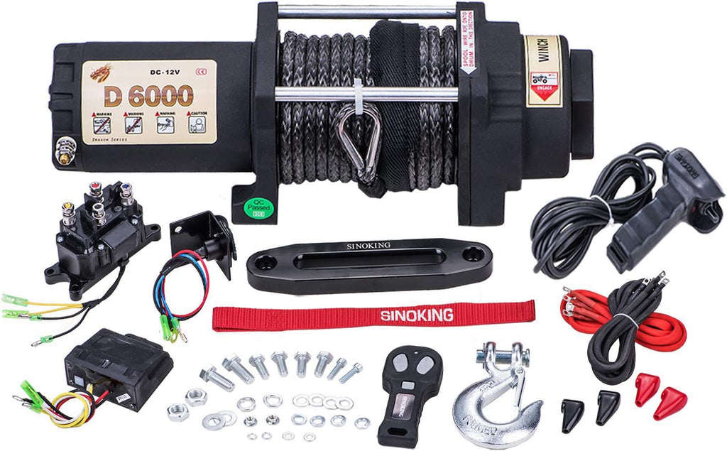 6000lb 12V Winch with Synthetic Rope and Wireless Remote Control I59584