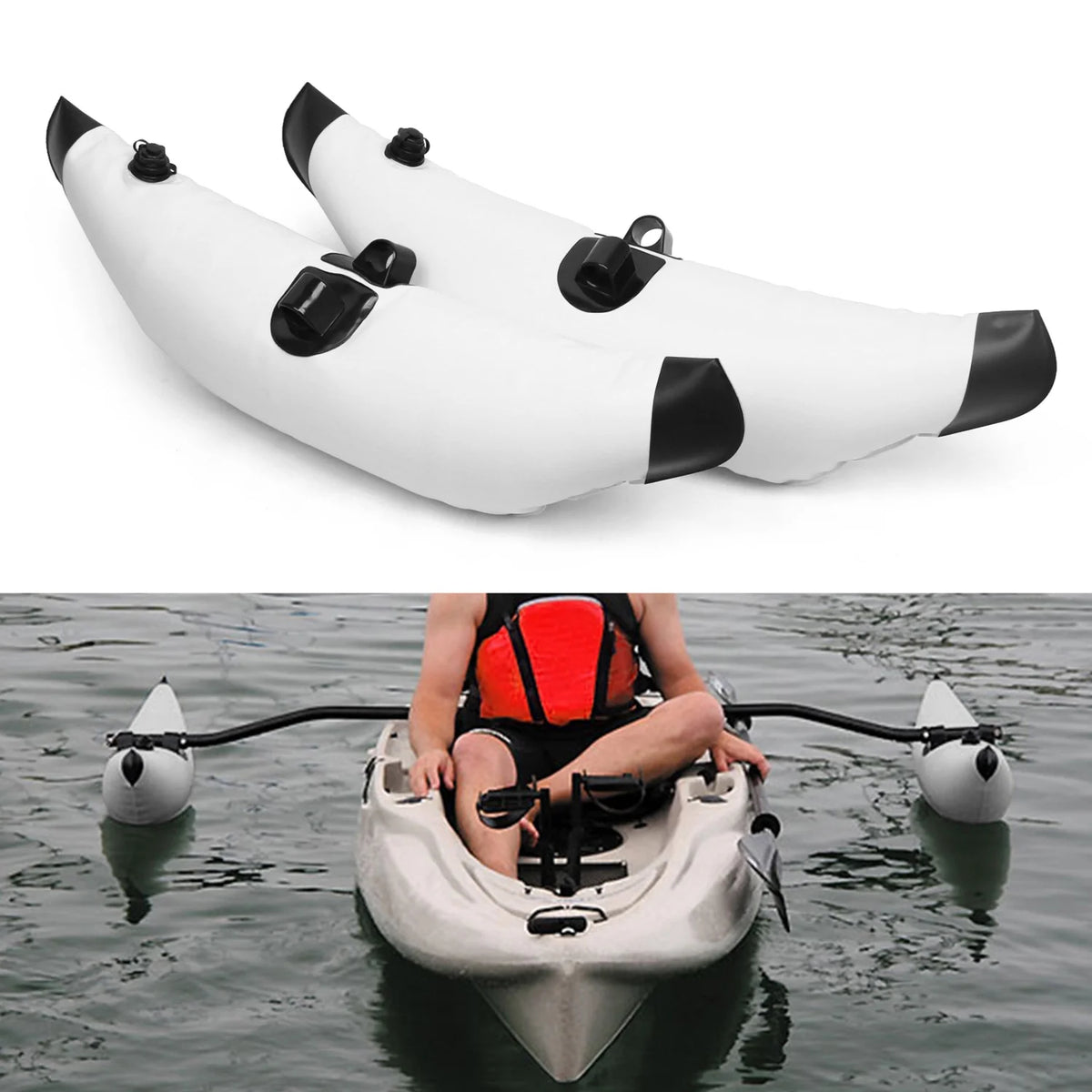 Blue/Yellow PVC Inflatable Kayak Stabilizer Float W737