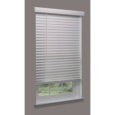 Cordless Faux Wood Blind, White, 22-1/2x22w G6053