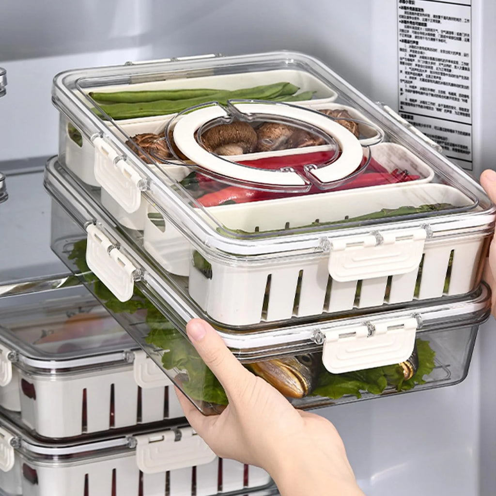 Storage Containers with Lid and Handle, 4 Removable Colanders B207424