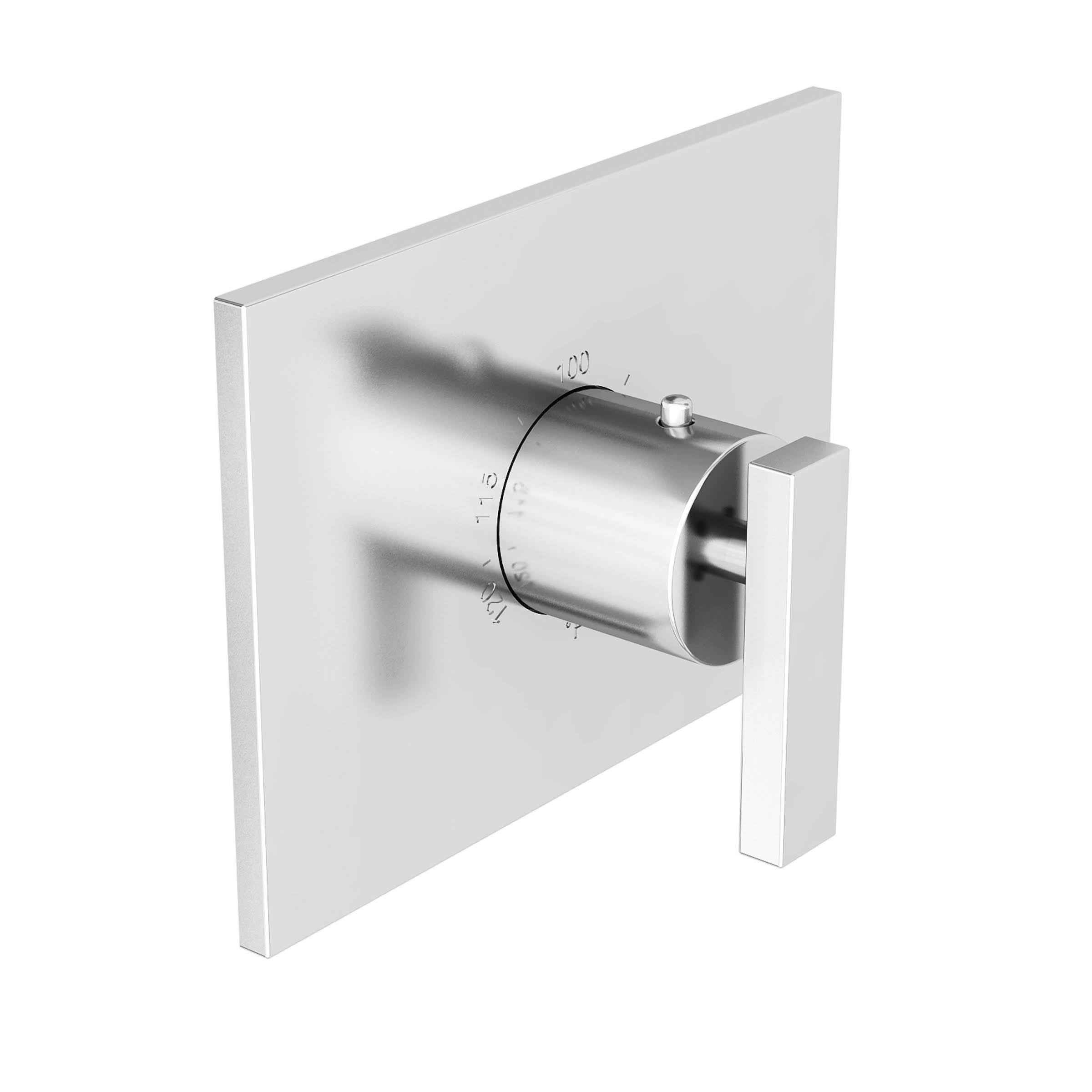 Satin Brass Rectangular Thermostatic Trim Plate with Handle U54015