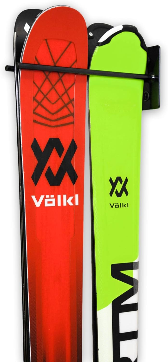 Ski Wall Storage Rack, Steel, Holds 8 Pairs, Pack of 2 B932593