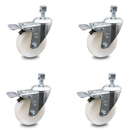 4 inch Nylon Swivel Caster Set with Total Lock Brake B8424