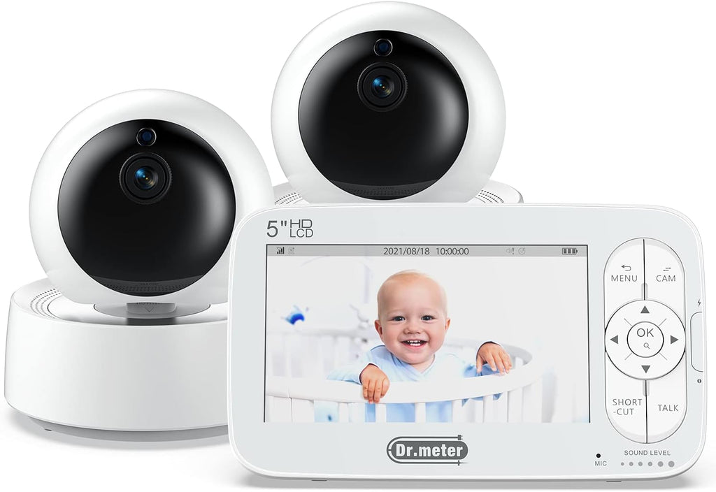 Baby Monitor with 5 LCD Screen, 720p HD, Remote PTZ, Two-Way Talk, Infrared Night Vision P797