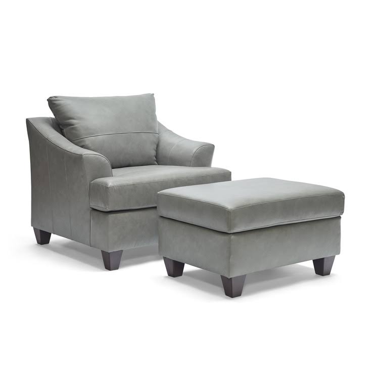 Silver Leather Ottoman Z476305