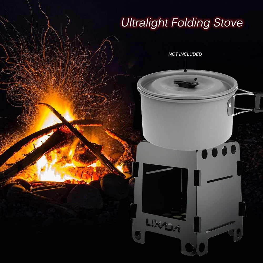 Portable Folding Stainless Steel Wood Burning Stove W73297