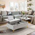 Modern White Lift Top Marble Coffee Table with Storage R500