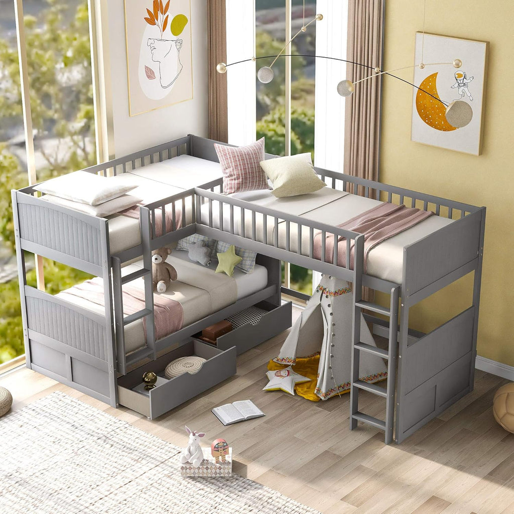 White Twin Metal Bunk Bed with Trundle D9531