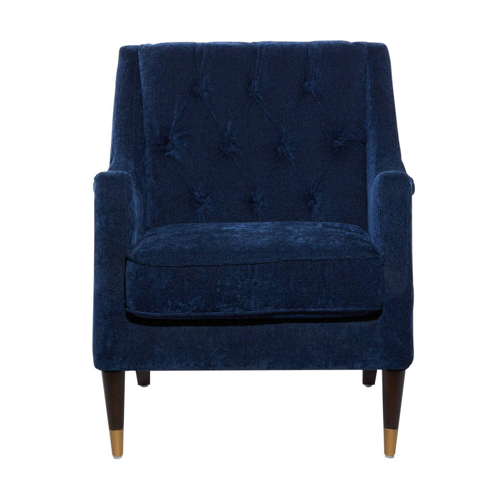 Blue Polyester and Wood Accent Chair P4340