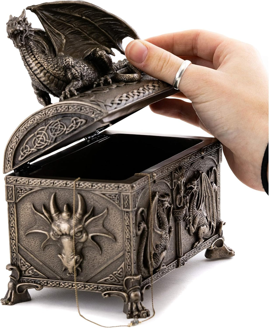 7-Inch Cold Cast Bronze Jewelry Box T809106