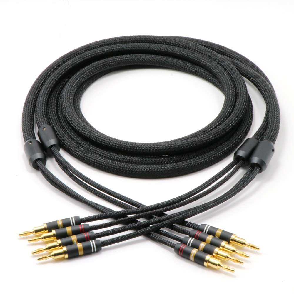 OFC Copper Speaker Cables with Banana Plugs and Gold Plated Connectors J11658