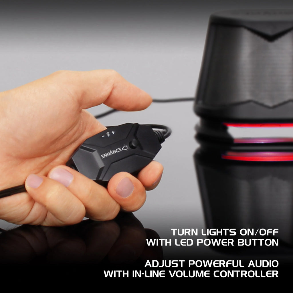 High Excursion Speakers with Red LED Lights, 10W Peak, 3.5mm Wired M758