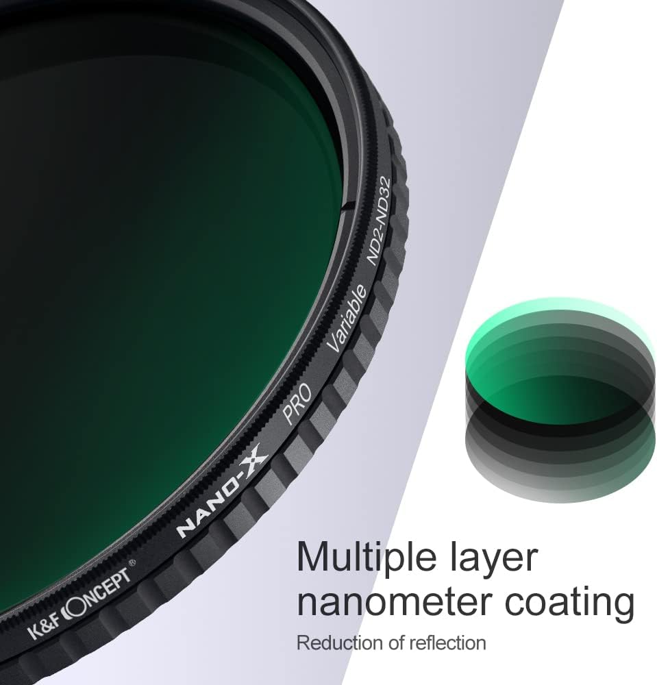 52mm Variable ND Filter ND2-ND32 with Microfiber Cleaning Cloth Pack of 2 Z85770