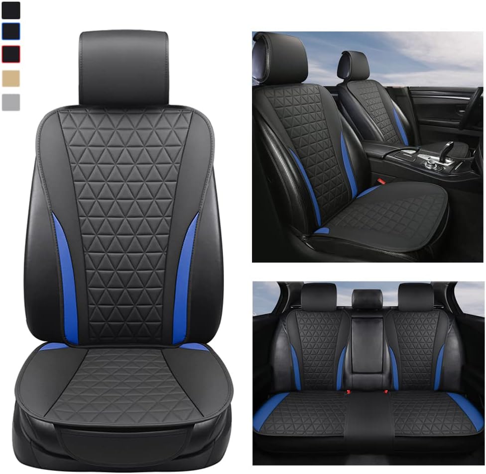 Grey Leather Front Car Seat Covers B8183