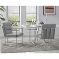 Tufted Faux Leather Dining Chair Light Gray/Chrome (Set of 2) G285